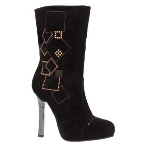 NIB FABI, Italy pull on black suede boots